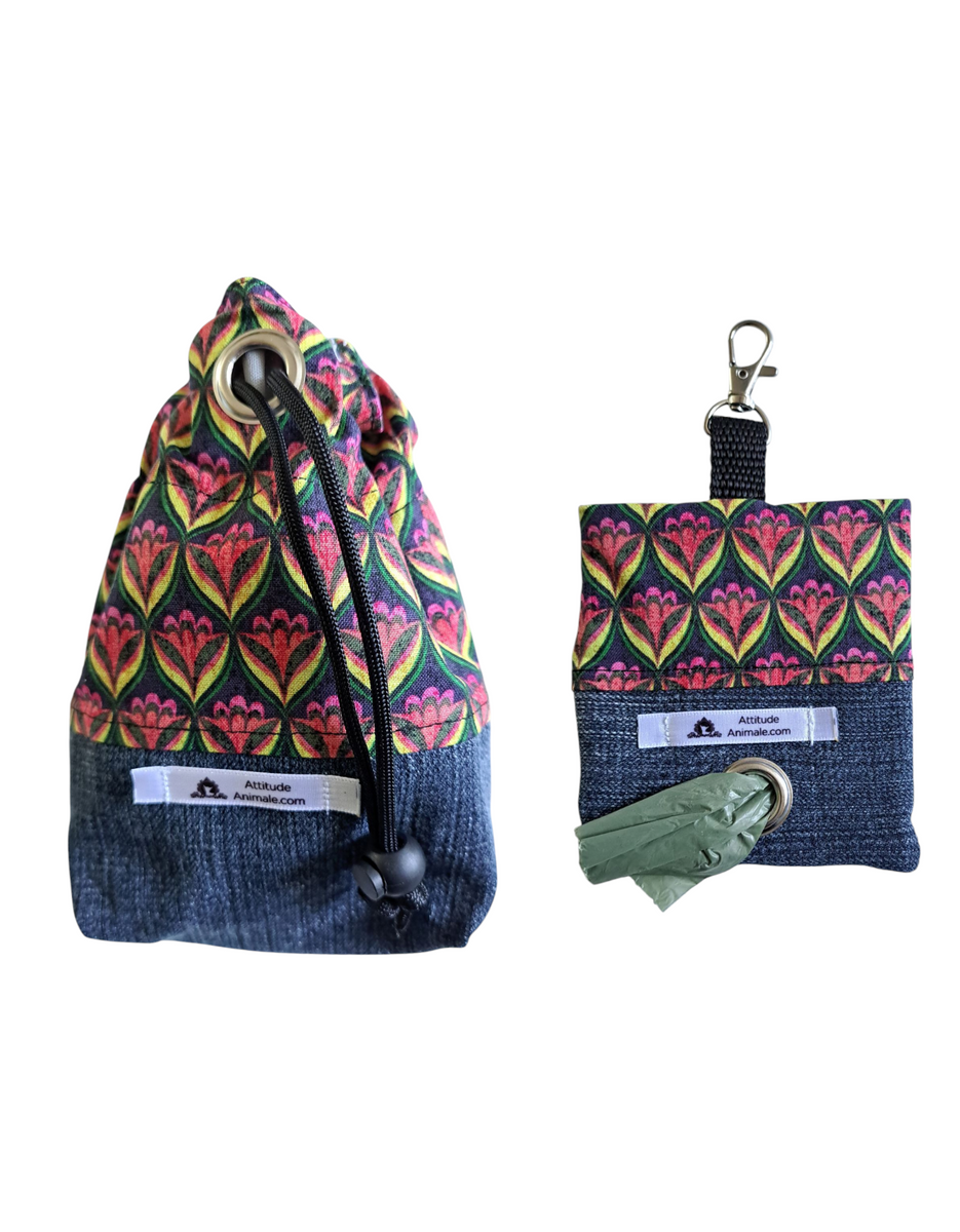 Kit Pochette à gâteries et porte-sacs à déchets pour chien - KPP010