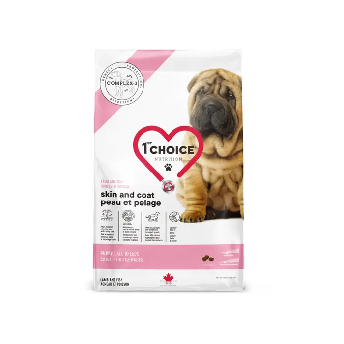 1st Choice Peau et pelage - Nourriture sèche pour CHIOT toutes races - Formule agneau