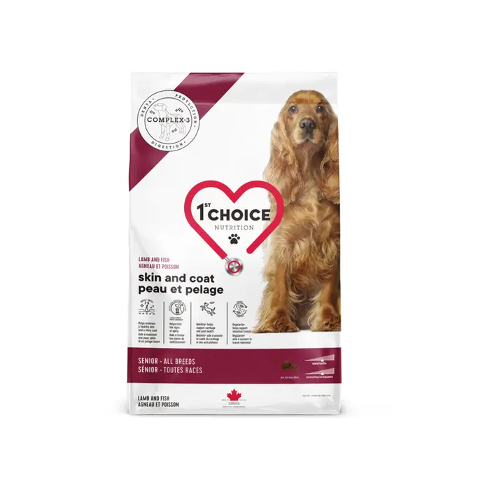 1st Choice Peau et pelage - Nourriture sèche pour chien SÉNIOR toutes races - Formule agneau