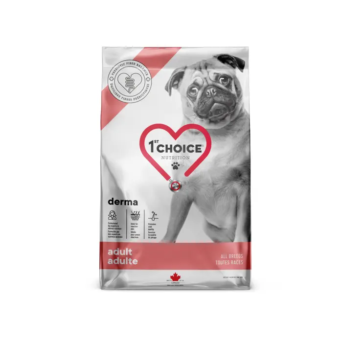 1st Choice Derma - Nourriture sèche pour chien adulte toutes races - Formule saumon