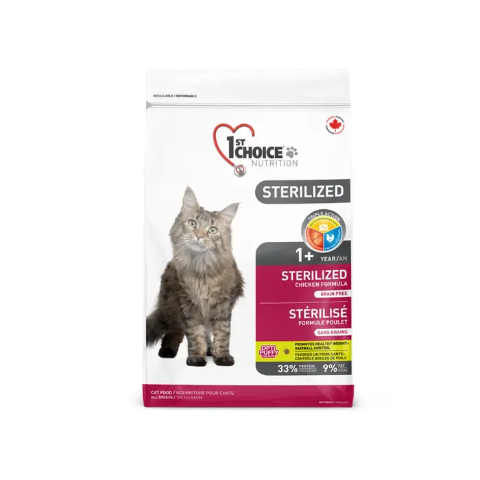1st Choice Stérilisé - Nourriture sèche sans grains pour chat adulte