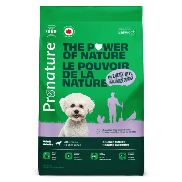 Pronature - Nourriture sèche pour chien adulte, toutes races - Recette au poulet