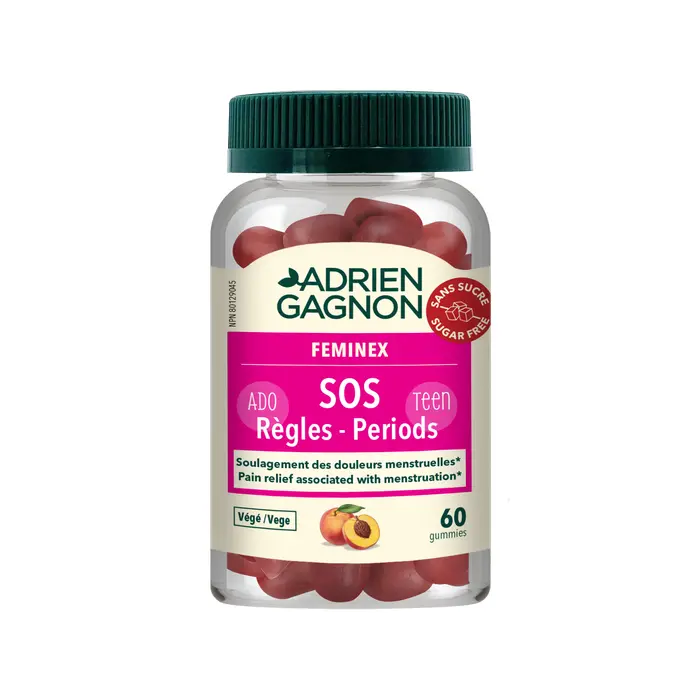 Produit de santé naturelle, gummies canneberge, fenouil