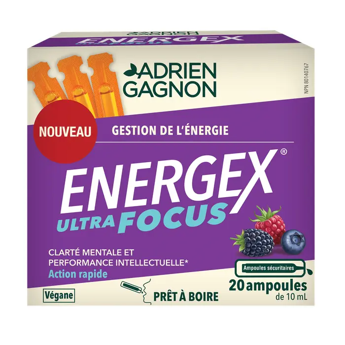 Produit de santé naturelle, ENERGEX ULTRA FOCUS AMPOULES